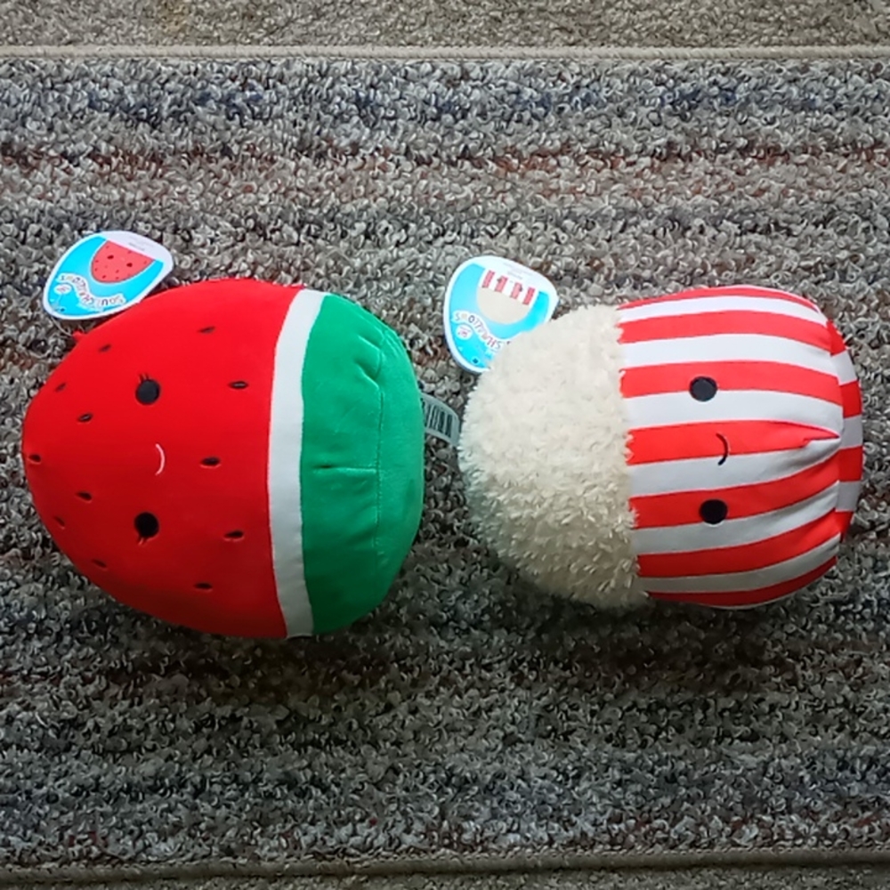 Popcorn & Watermelon Squishmallow bundle!